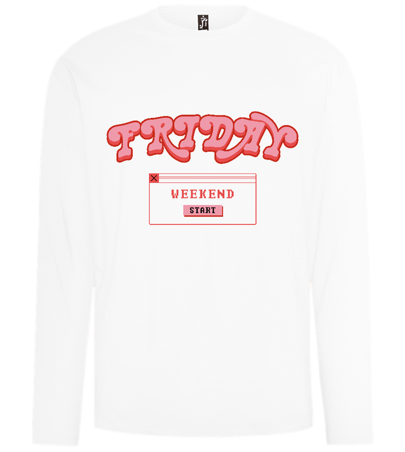 Friday Weekend Design - Comfort men's long sleeve t-shirt_WHITE_front