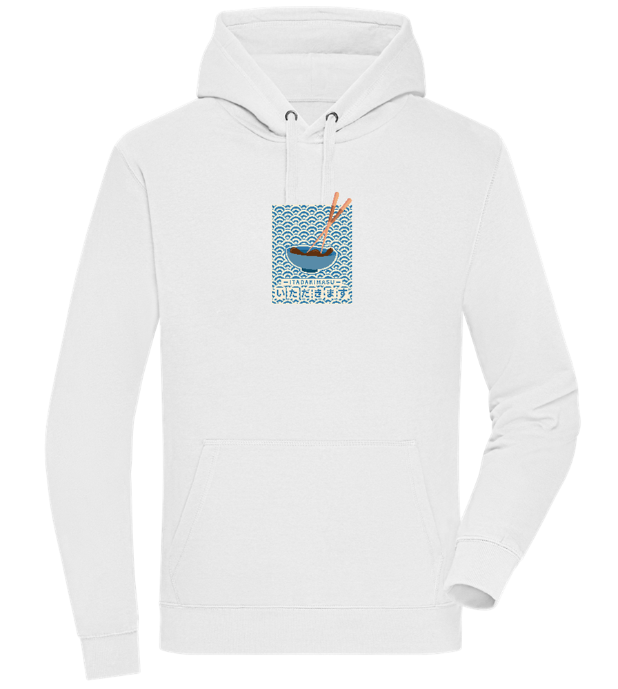 Itadakimasu Design - Premium unisex hoodie_WHITE_front