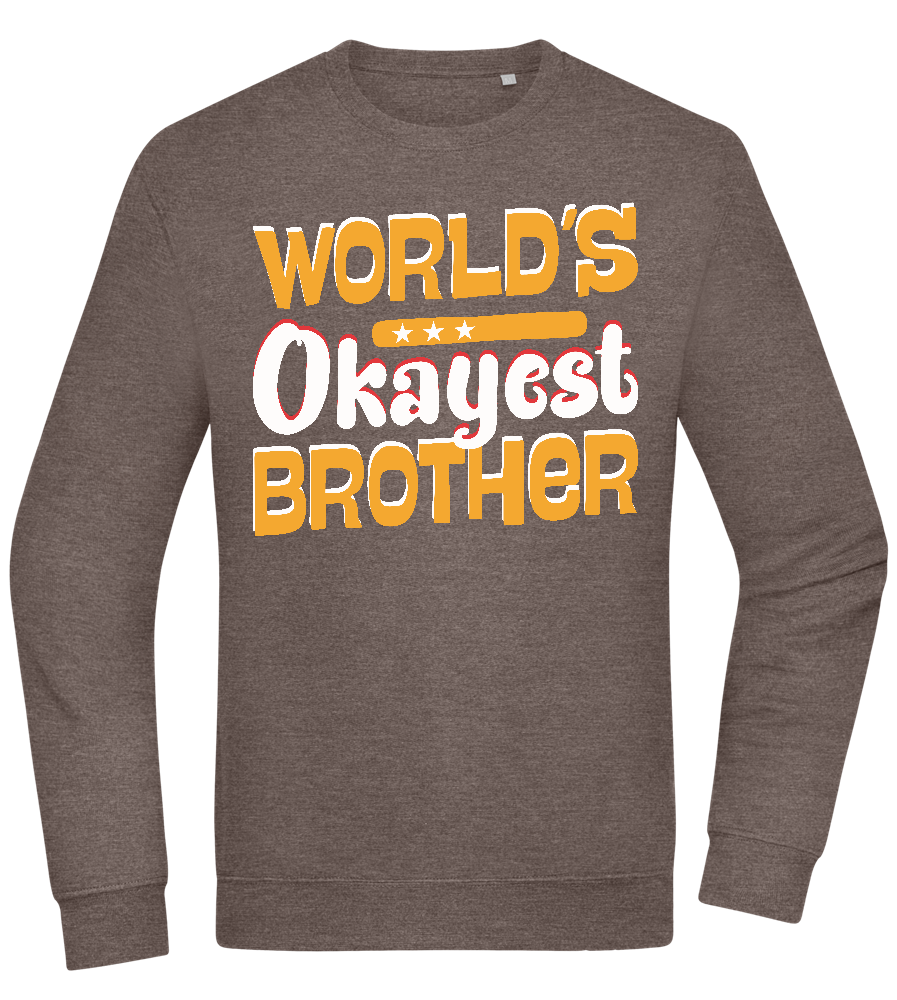 World's Okayest Brother Design - Comfort Essential Unisex Sweater_CHARCOAL CHIN_front