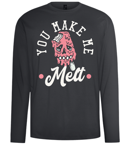 You Make Me Melt Ice Cream Design - Comfort men's long sleeve t-shirt_DARK GRAY_front