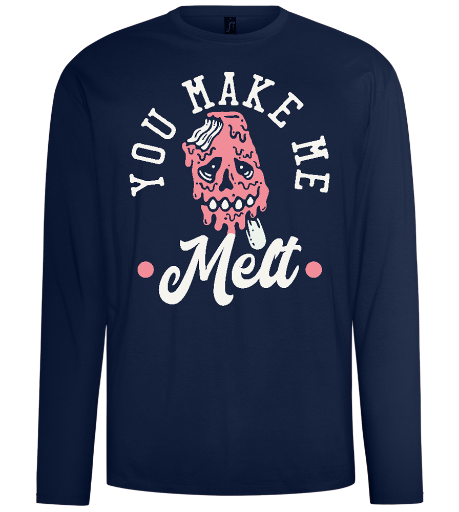 You Make Me Melt Ice Cream Design - Comfort men's long sleeve t-shirt_MARINE_front