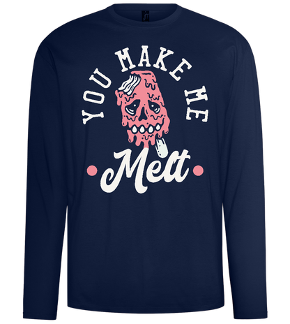 You Make Me Melt Ice Cream Design - Comfort men's long sleeve t-shirt_MARINE_front