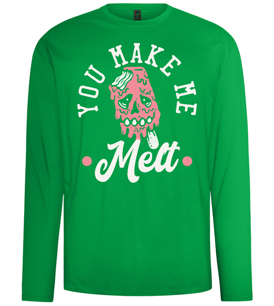 You Make Me Melt Ice Cream Design - Comfort men's long sleeve t-shirt_MEADOW GREEN_front