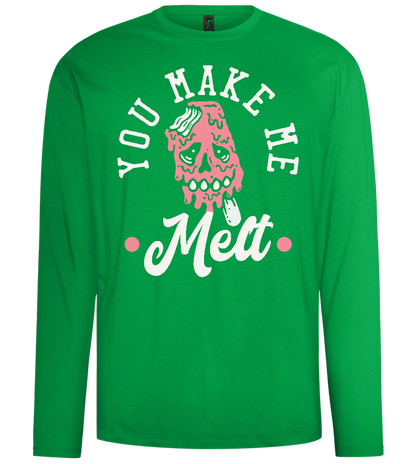 You Make Me Melt Ice Cream Design - Comfort men's long sleeve t-shirt_MEADOW GREEN_front