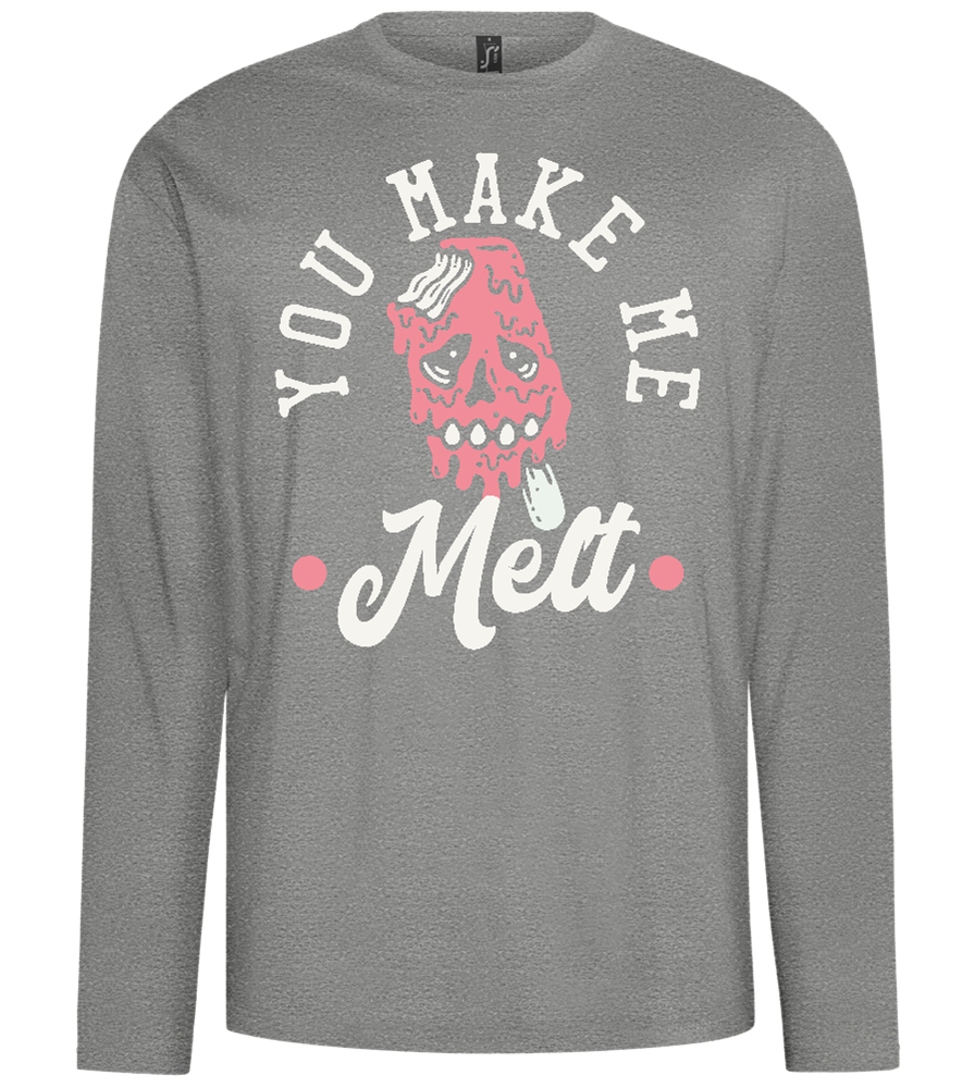 You Make Me Melt Ice Cream Design - Comfort men's long sleeve t-shirt_ORION GREY_front