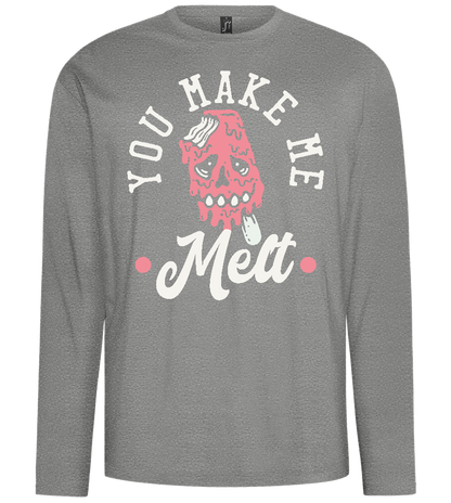 You Make Me Melt Ice Cream Design - Comfort men's long sleeve t-shirt_ORION GREY_front