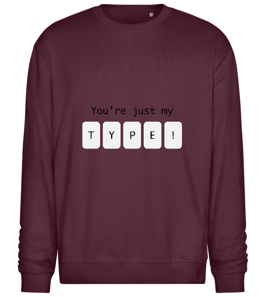 My Type in Blocks Design - Comfort Essential Unisex Sweater_BORDEAUX_front