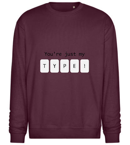 My Type in Blocks Design - Comfort Essential Unisex Sweater_BORDEAUX_front