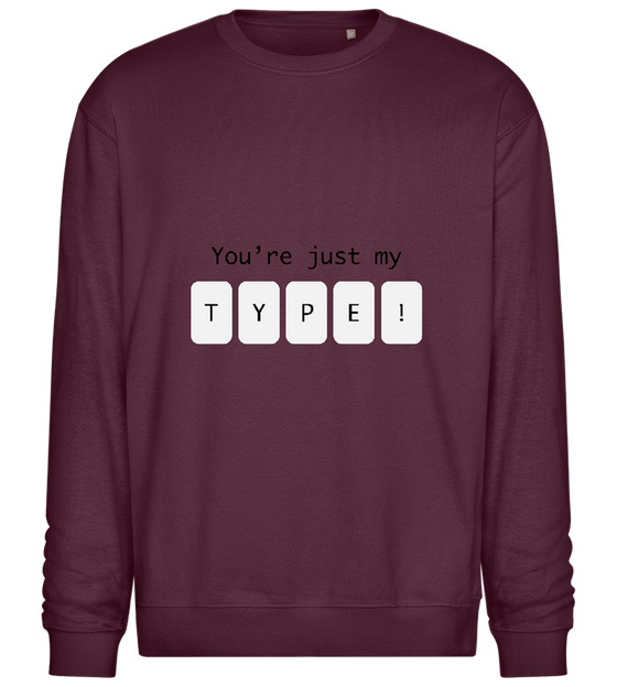 My Type in Blocks Design - Comfort Essential Unisex Sweater_BORDEAUX_front