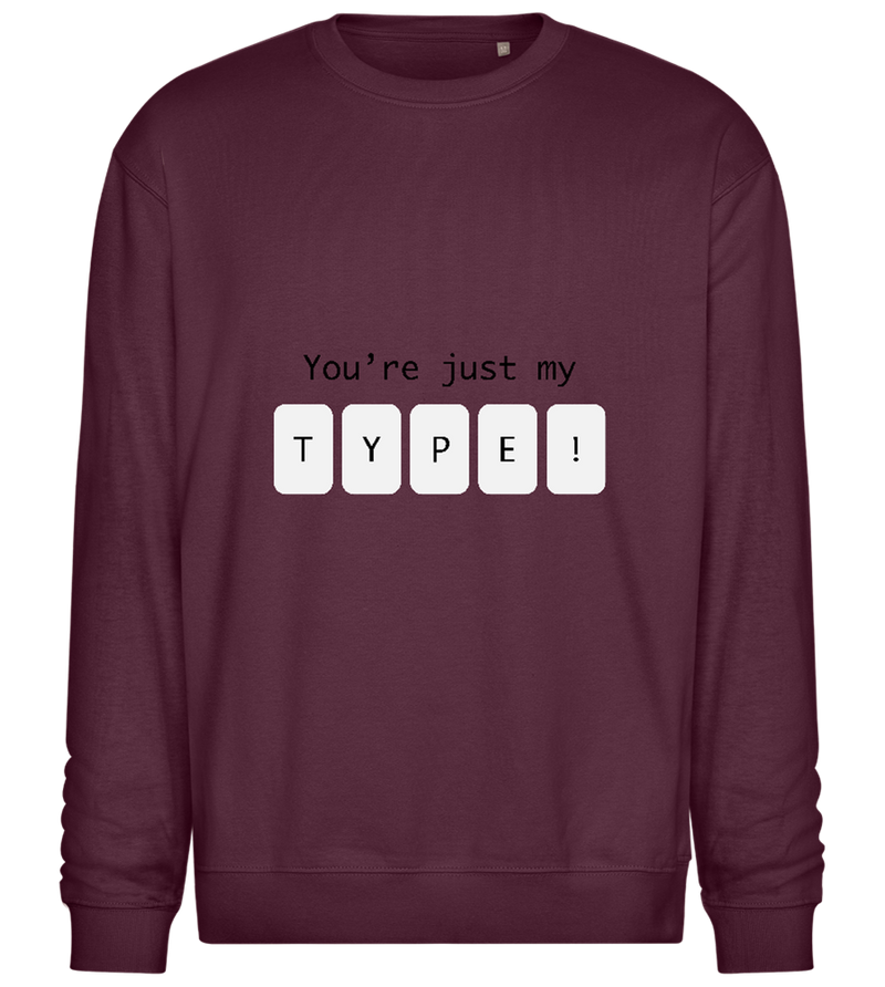 My Type in Blocks Design - Comfort Essential Unisex Sweater_BORDEAUX_front