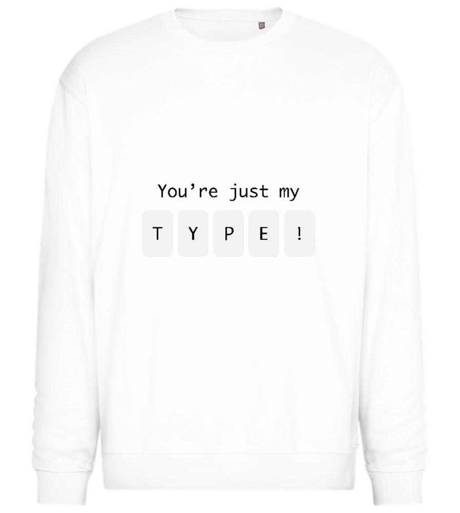 My Type in Blocks Design - Comfort Essential Unisex Sweater_WHITE_front