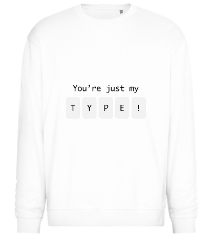 My Type in Blocks Design - Comfort Essential Unisex Sweater_WHITE_front