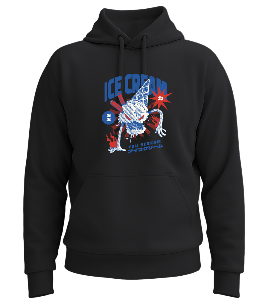 Ice Cream You Scream Design - Premium Essential Unisex Hoodie_BLACK_front