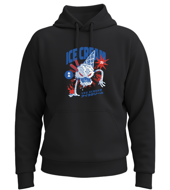 Ice Cream You Scream Design - Premium Essential Unisex Hoodie_BLACK_front