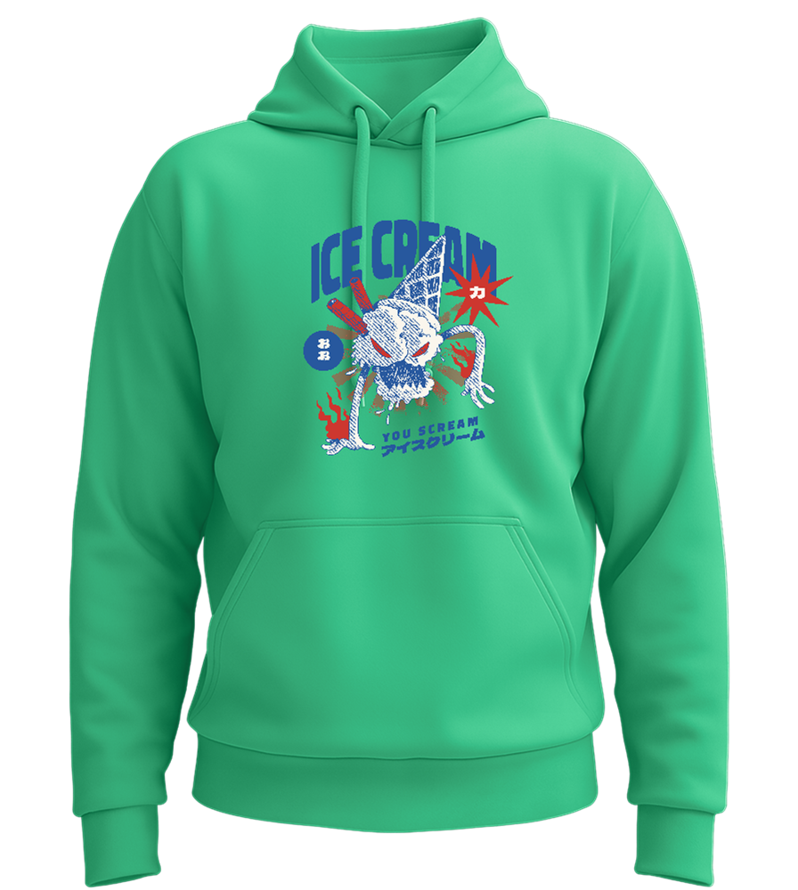 Ice Cream You Scream Design - Premium Essential Unisex Hoodie_SPRING GREEN_front