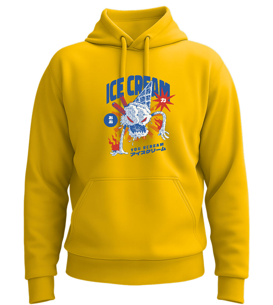 Ice Cream You Scream Design - Premium Essential Unisex Hoodie_YELLOW_front