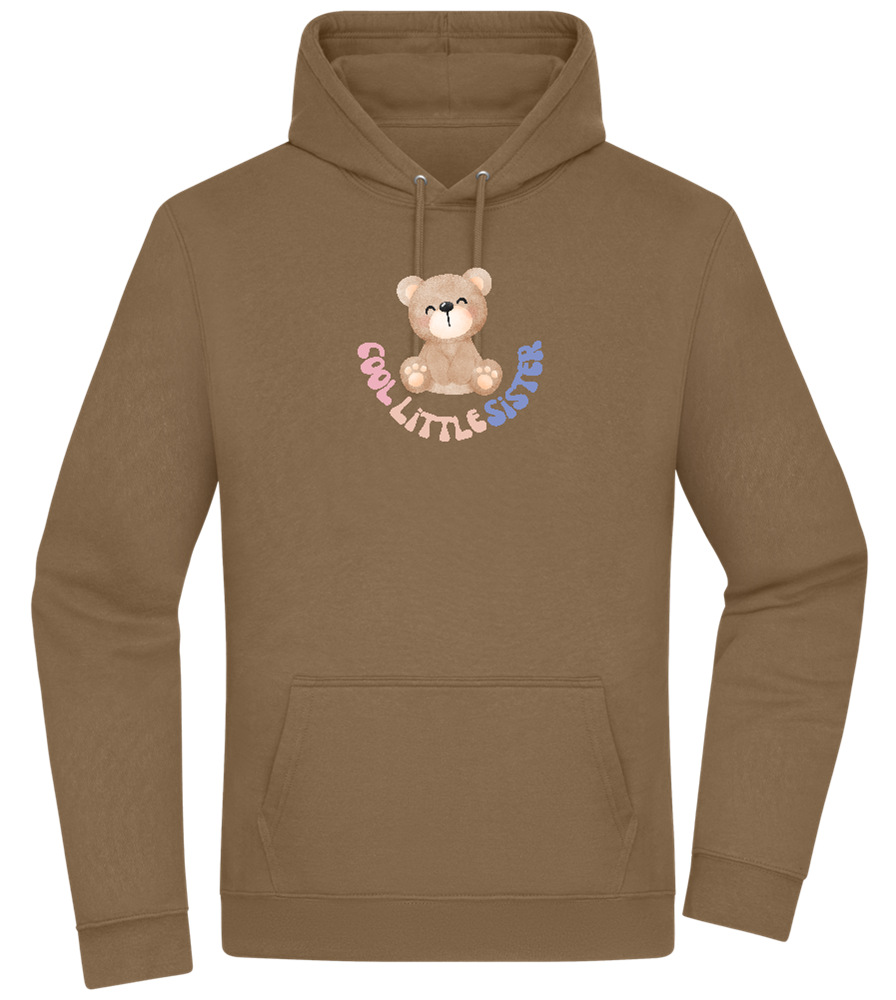 Cool Little Sister Teddy Bear Design - Premium Essential Unisex Hoodie_ARMY_front