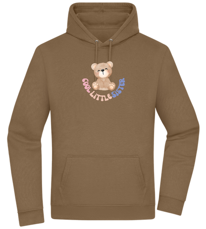 Cool Little Sister Teddy Bear Design - Premium Essential Unisex Hoodie_ARMY_front