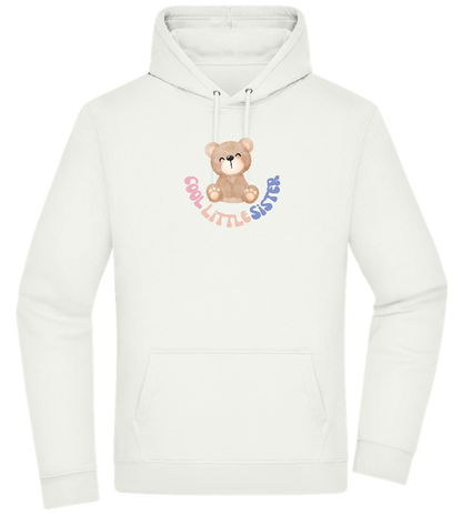 Cool Little Sister Teddy Bear Design - Premium Essential Unisex Hoodie_CREAMY GREEN_front