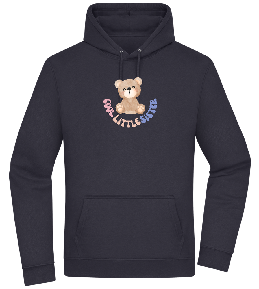 Cool Little Sister Teddy Bear Design - Premium Essential Unisex Hoodie_FRENCH NAVY_front