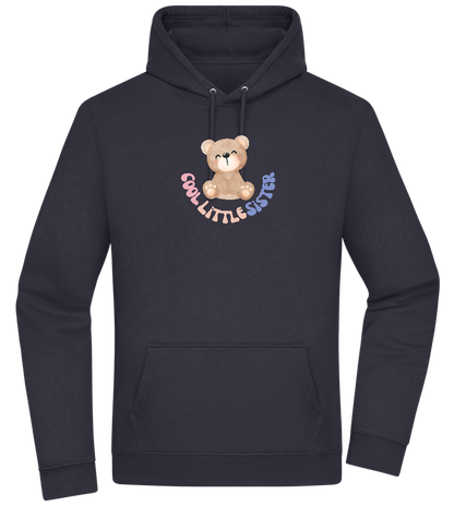 Cool Little Sister Teddy Bear Design - Premium Essential Unisex Hoodie_FRENCH NAVY_front