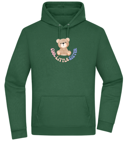 Cool Little Sister Teddy Bear Design - Premium Essential Unisex Hoodie_GREEN BOTTLE_front