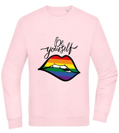 Be Yourself Rainbow Lips Design - Comfort Essential Unisex Sweater_LIGHT PEACH ROSE_front