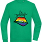 Be Yourself Rainbow Lips Design - Comfort Essential Unisex Sweater_MEADOW GREEN_front