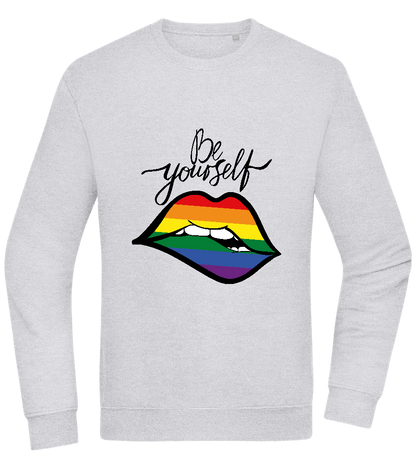 Be Yourself Rainbow Lips Design - Comfort Essential Unisex Sweater_ORION GREY II_front