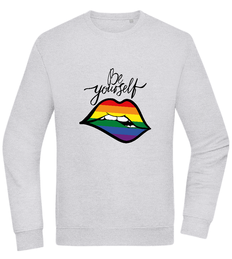 Be Yourself Rainbow Lips Design - Comfort Essential Unisex Sweater_ORION GREY II_front