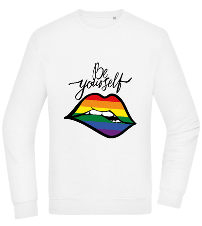 Be Yourself Rainbow Lips Design - Comfort Essential Unisex Sweater_WHITE_front