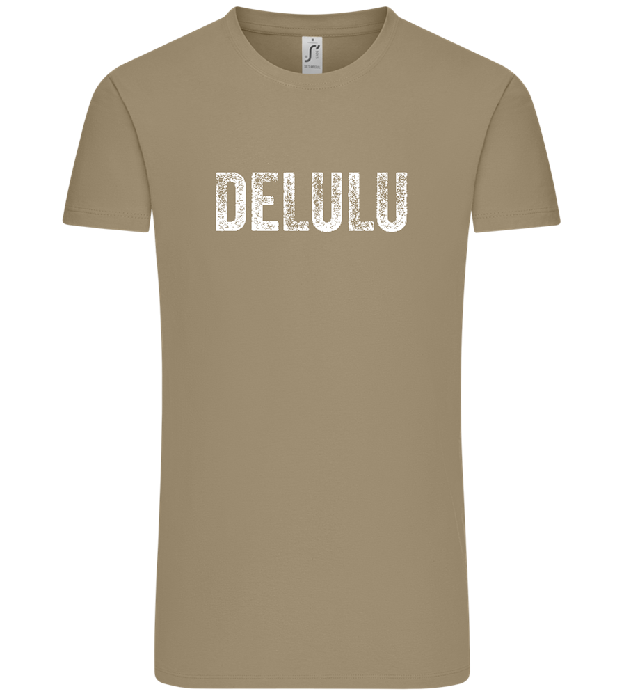 Delulu Design - Comfort Unisex T-Shirt_KHAKI_front