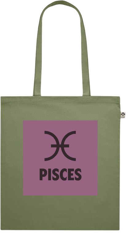 Zodiac Pisces Design - Premium colored organic cotton shopping bag_GREEN_front