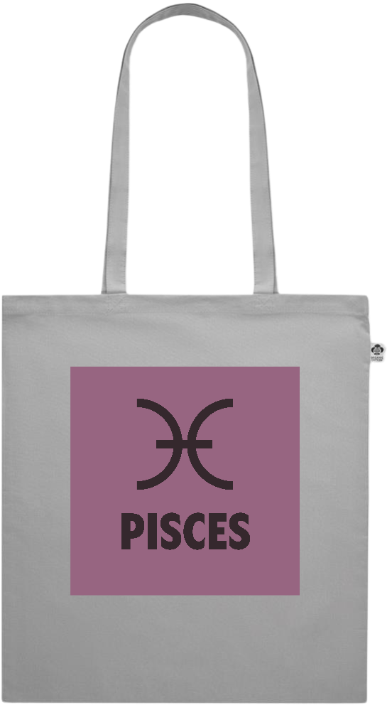 Zodiac Pisces Design - Premium colored organic cotton shopping bag_GREY_front