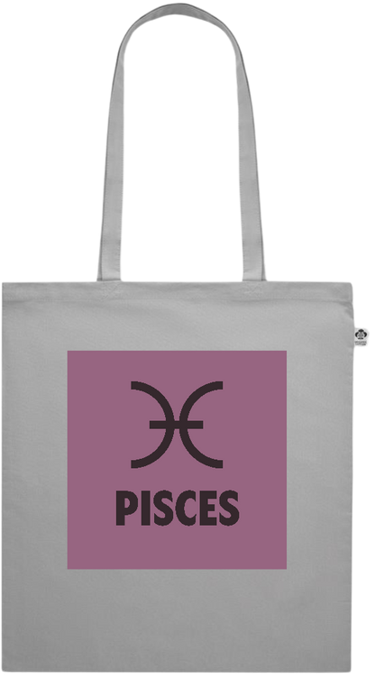 Zodiac Pisces Design - Premium colored organic cotton shopping bag_GREY_front