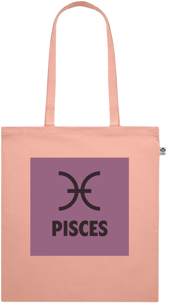 Zodiac Pisces Design - Premium colored organic cotton shopping bag_ORANGE_front