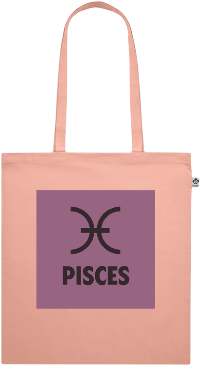 Zodiac Pisces Design - Premium colored organic cotton shopping bag_ORANGE_front