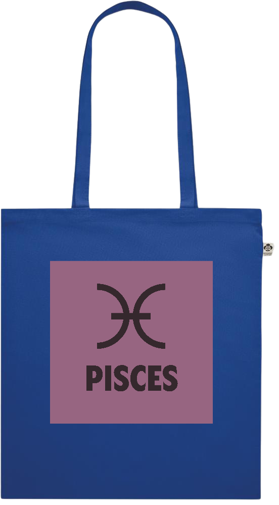 Zodiac Pisces Design - Premium colored organic cotton shopping bag_ROYAL BLUE_front