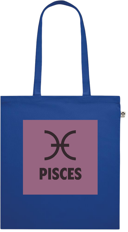 Zodiac Pisces Design - Premium colored organic cotton shopping bag_ROYAL BLUE_front