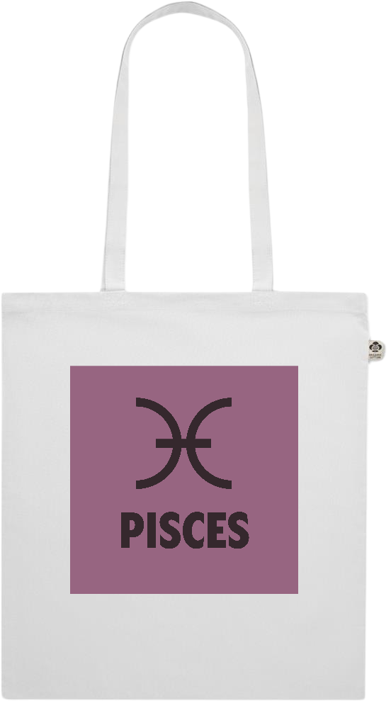 Zodiac Pisces Design - Premium colored organic cotton shopping bag_WHITE_front