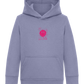 Distorted Pink Smiley Design - Comfort Kids Hoodie_BLUE_front