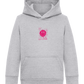 Distorted Pink Smiley Design - Comfort Kids Hoodie_ORION GREY II_front