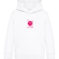 Distorted Pink Smiley Design - Comfort Kids Hoodie_WHITE_front