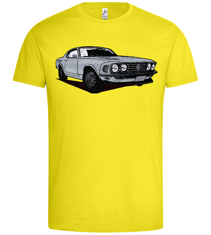 Classic Muscle Car Design - Premium men's t-shirt_LEMON_front