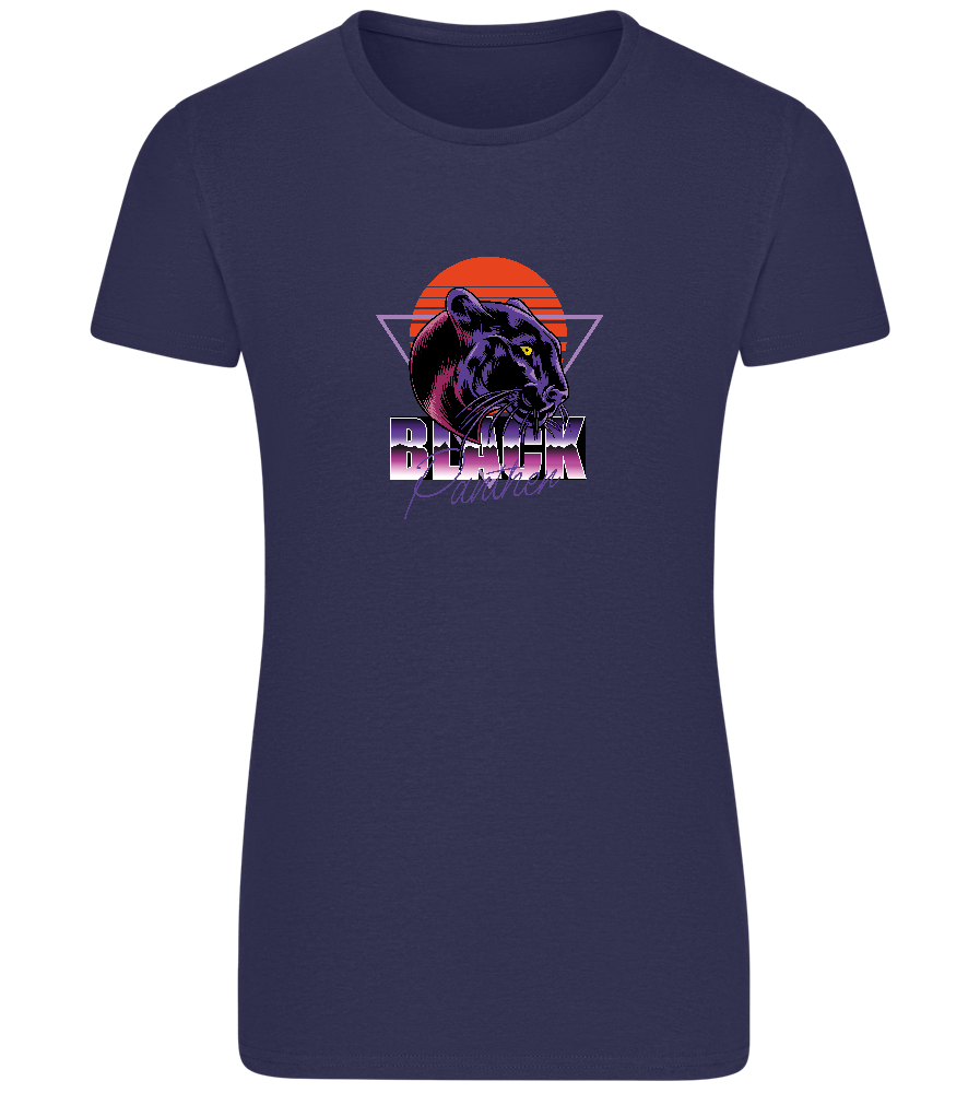 Retro Panther 3 Design - Basic women's fitted t-shirt_FRENCH NAVY_front