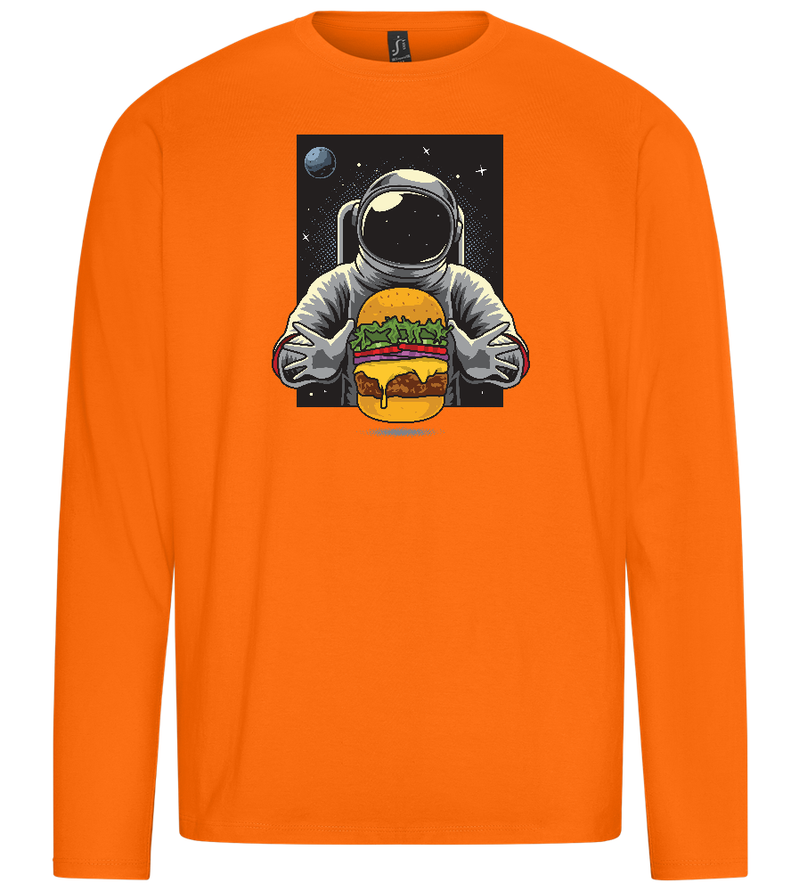 Spaceman Burger Design - Premium men's long sleeve t-shirt_ORANGE_front