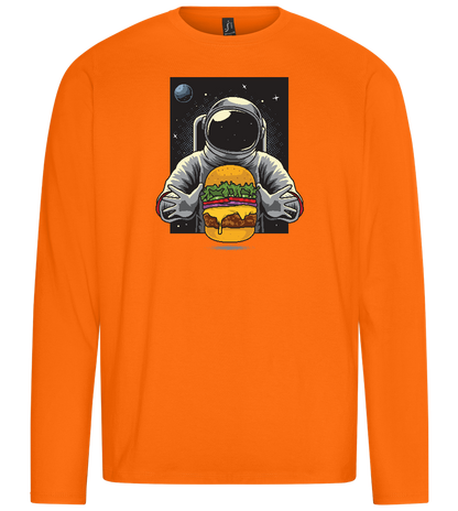 Spaceman Burger Design - Premium men's long sleeve t-shirt_ORANGE_front