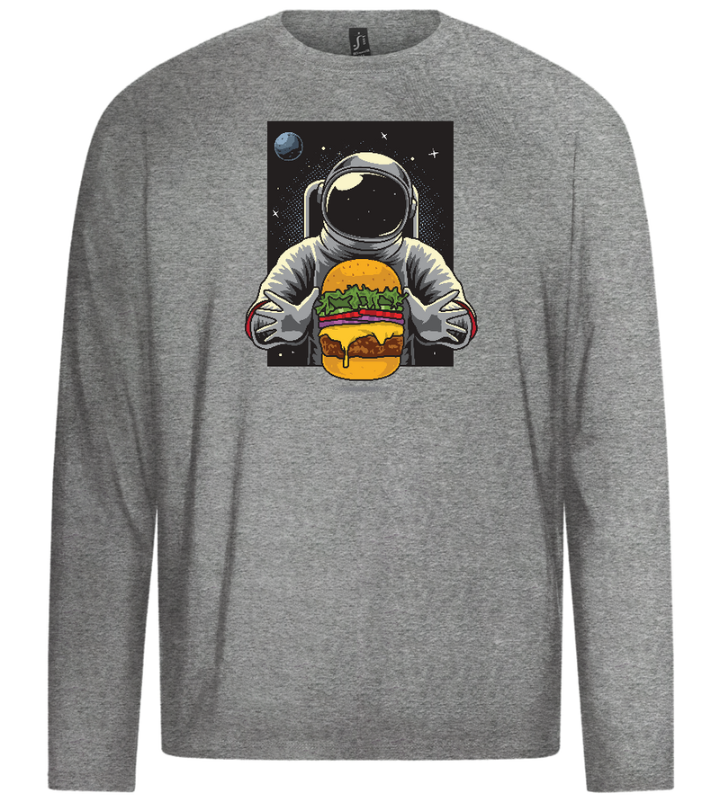 Spaceman Burger Design - Premium men's long sleeve t-shirt_ORION GREY_front