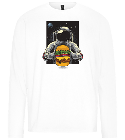 Spaceman Burger Design - Premium men's long sleeve t-shirt_WHITE_front