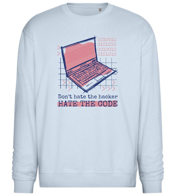 Hate the Code Design - Comfort Essential Unisex Sweater_CREAMY BLUE_front